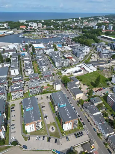 Port w Kołobrzegu widziany z lotu ptaka
